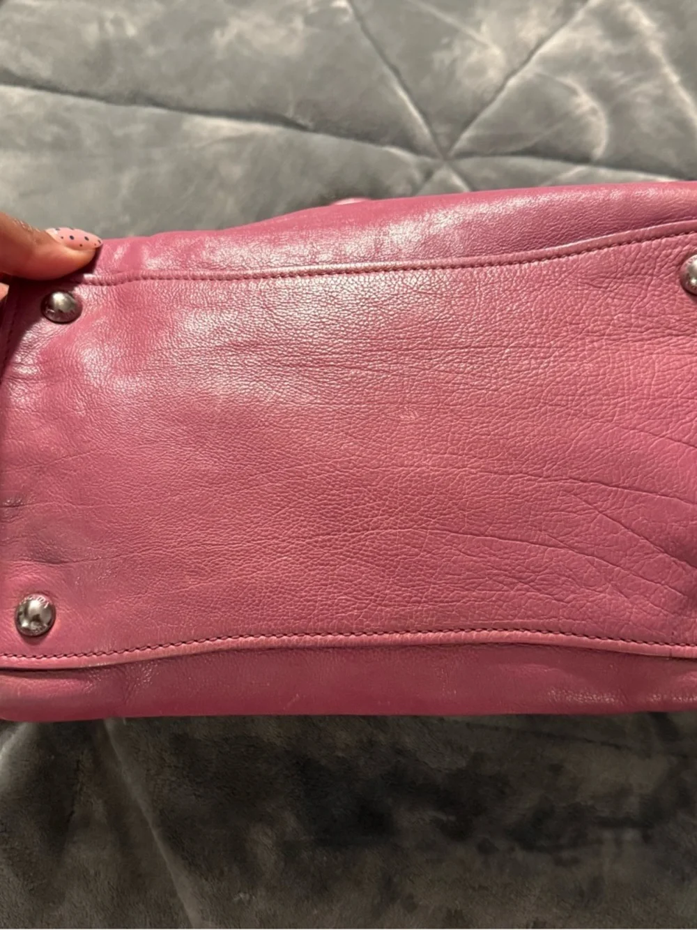 Authentic Prada Rose-Pink Leather Top-Handle Satchel with Shoulder Strap - Picture 5 of 11